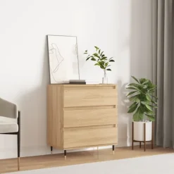 vidaXL Byråer>Byrå sonoma-ek 60x35x70 cm konstruerat trä