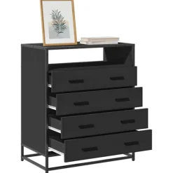 vidaXL Byråer>Byrå svart 70x41x83,5 cm konstruerat trä