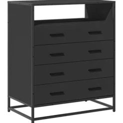 vidaXL Byråer>Byrå svart 70x41x83,5 cm konstruerat trä