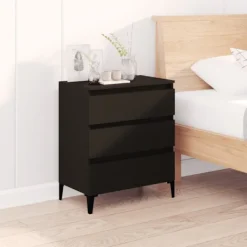 vidaXL Byråer>Byrå svart 60x35x70 cm konstruerat trä