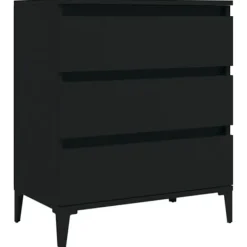 vidaXL Byråer>Byrå svart 60x35x70 cm konstruerat trä