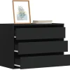 vidaXL Byråer>Byrå svart 80x41x58 cm konstruerat trä