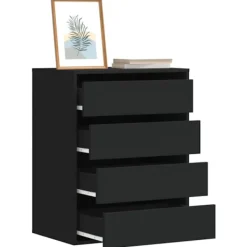 vidaXL Byråer>Byrå svart 60x41x76 cm konstruerat trä