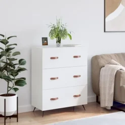 vidaXL Byråer>Byrå vit 69,5x34x90 cm konstruerat trä