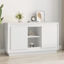 vidaXL Sideboards>Byrå vit 102x35x60 cm konstruerat trä