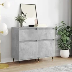 vidaXL Sideboards>Byråer 2 st betonggrå 40x35x70 cm konstruerat trä
