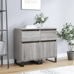 vidaXL Byråer>Byråer 2 st grå sonoma 40x35x70 cm konstruerat trä