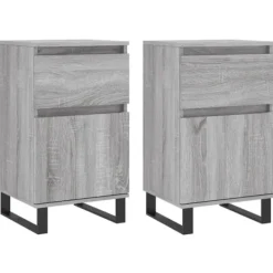 vidaXL Byråer>Byråer 2 st grå sonoma 40x35x70 cm konstruerat trä