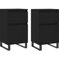 vidaXL Byråer>Byråer 2 st svart 40x35x70 cm konstruerat trä