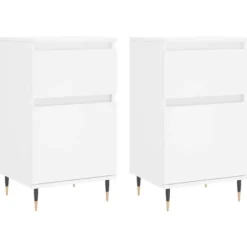 vidaXL Byråer>Byråer 2 st vit 40x35x70 cm konstruerat trä