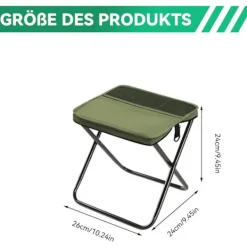 Pallar>Campingpall - Fällbar pall för ryggsäckar - Fällbar pall med förvaring - Bärbar balkongpall - Fällbar pall (grön, 26 x 24 x 24 cm)