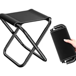 Pallar>Campingstol - Fällstol - Campingstol - Fiskestol - Lätt utomhussittplats - Öppning: 26 x 23 x 24 cm - Svart