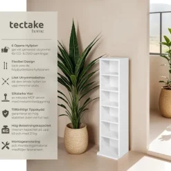 tectake Hyllor>CD-hylla Juliane för 102 CD-skivor