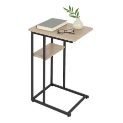 Northix Småbord>C-format sidobord med 2 hyllor för soffa och säng