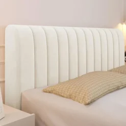 Sängar>(160cm, Beige) Stretch Sänggavelöverdrag, Nordiskt Enfärgat Sänggavel Skydd, Sänggavel Överdrag, Sänggavelöverdrag för Enkel Dubbel King Size