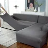 Soffor>(190-230cm) Grått sofföverdrag sektionssoffa stretch soffa med vänster/höger meridian skydd
