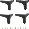 Soffor>10cm Metall Sofaben 4 st Moderna Möbelfötter Soffa Möbelhöjare Fötter Ben DIY Möbelersättningsfötter för TV-skåp Soffa Skåp, Svart