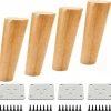 Soffbord>15CM Trä Färg Snedställd Konisk Pålitlig Trä Möbler Skåp Ben Soffa Fötter med Skruvar och Filtkudde