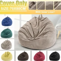 Sittsäckar>Corduroy fyllbar sittsäcköverdrag (utan stoppning) - Svart