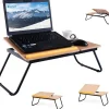COSTWAY Sängar>hopfällbart överbäddsbord, för bärbar dator, justerbar vinkel i 4 positioner, trä för läsning, arbete, 55x32x23CM