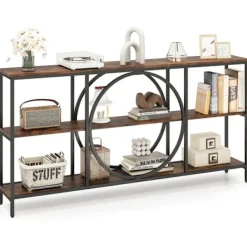 COSTWAY Sideboards>Konsolbord XXL - 3 Nivåer 180 x 30 x 90 cm (L x B x H) Industriell Stil Metallram