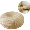 J-star Sittsäckar>Coussin de sol rond respirant en paille tissée