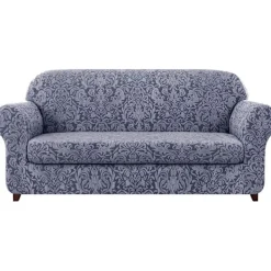 ATELA Soffor>Cover Cover 2 delar jacquard damast överdrag för 2 kuddar Stretch soffa Möbelskydd Stolöverdrag för vardagsrum barn, husdjur (Med