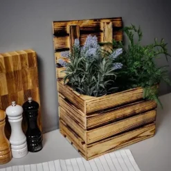 CREATIVE DECO Kistor & Koffertar>förvaringslåda i t trä - Brun - 27,5 x 20 x 21,5 cm - Vintagelåda