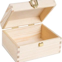 CREATIVE DECO Kistor & Koffertar>förvaringslåda i trä med lås | 21,4 x 13,8 x 10 cm | Förvaringskista | Trälåda | Trälåda