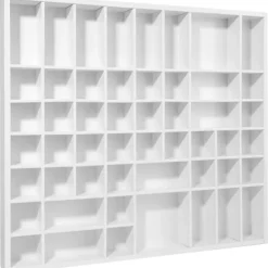 CREATIVE DECO Hyllor>Showcase Hyllbricka Trä | 51 Fack | 52 x 46 x 5 cm | Smycken Förvaringsskåp Låda | Arrangör