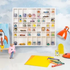 CREATIVE DECO Hyllor>Showcase Hyllbricka Trä | 51 Fack | 52 x 46 x 5 cm | Smycken Förvaringsskåp Låda | Arrangör