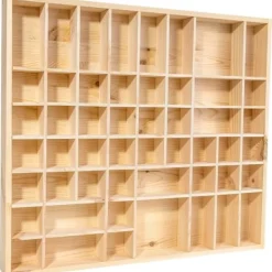 CREATIVE DECO Hyllor>Showcase trähylla | 51 Fack | 52 x 46 x 5 cm | Smycken Förvaringsskåp Låda | Arrangör