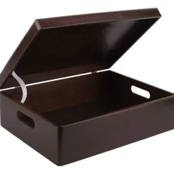 CREATIVE DECO Kistor & Koffertar>XL förvaringslåda i trä att dekorera - - 40 x 30 x 14 cm - med lock och handtag