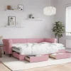 vidaXL Soffor>Dagbädd utdragbar med lådor rosa 80x200 cm sammet