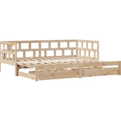vidaXL Soffor>Dagbädd utdragbar med lådor utan madrass 80x200 cm