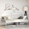 vidaXL Soffor>Dagbäddram Vit 100 x 190 cm Pulverlackerat stål