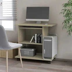 vidaXL Kontorsmöbler>Datorbord sonoma-ek 80x50x75 cm konstruerat trä