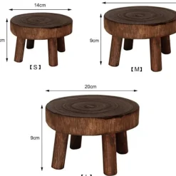 Pallar>Dekorativt runt träställ, litet träpallställ