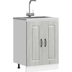 vidaXL Skåp>Diskbänk underskåp grå sonoma 60x46x81,5 cm konstruerat trä