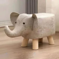 Pallar>Djurfotpallar Multipurpose Söt tecknad djur liten bänk för hem dagis Grå Vit