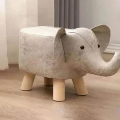 Pallar>Djurfotpallar Multipurpose Söt tecknad djur liten bänk för hem dagis Grå Vit