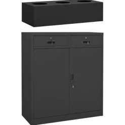 vidaXL Kontorsmöbler>Dokumentskåp med odlingslåda antracit 90x40x125 cm stål