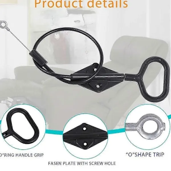 Fåtöljer>D-ring Ersättningshandtag för Fåtölj, för Lazyboy Handtagskabel, Utlösningskabel Soffa Fåtölj Ersättningsdelar, 2-pack