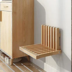 Pallar>Duschstol Bänk Väggmonterad Vikbar Pall Inomhus Massivt Trä Skobytestol Logg Färg-yuhao