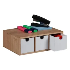 Kontorsmöbler>/EA/Lådbox i bambu & MDF med 3 fack