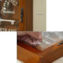 Skåp>/EA/Tränyckelbox, Retro, Vägg, Nyckelskåp med Magnetisk Dörr, Hållbar Massiv Träförvaring med 6 Krokar-B