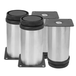 Generic Tv-Bänkar>EBTOOLS TV-skåpsben 4 Delar 50 x 100mm Rostfritt Stål Plätering Justerbara Runda Möbelben för TV-bord