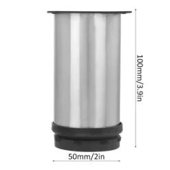 Generic Tv-Bänkar>EBTOOLS TV-skåpsben 4 Delar 50 x 100mm Rostfritt Stål Plätering Justerbara Runda Möbelben för TV-bord