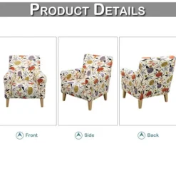 QELUS Stolar>Elastisk fåtöljöverdrag, blommig lutande fåtöljskydd för sovrum, vardagsrum, bar - Kräm