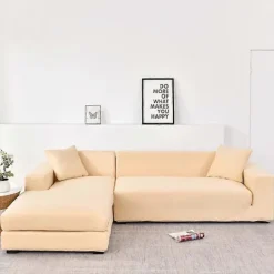 Soffor>Elastiskt sofföverdrag, bekvämt stretchtyg (beige, 140-180cm)